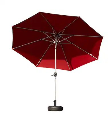 Front. Ecooso - 10FT Patio Umbrella, Push Button Tilt and Crank, UV Protection Waterproof with 8 Sturdy Ribs - Base Not Include - Brick red.