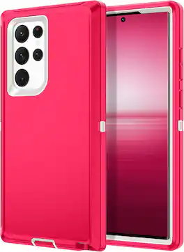 Entronix - Galaxy S23 Ultra Case - Triple-Layer Heavy Duty Protection for Ultimate Safety - Pink