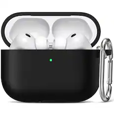 Front. Entronix - Entronix Case Compatible with AirPods Pro 3rd Gen - Soft-Touch Liquid Silicone - Black.