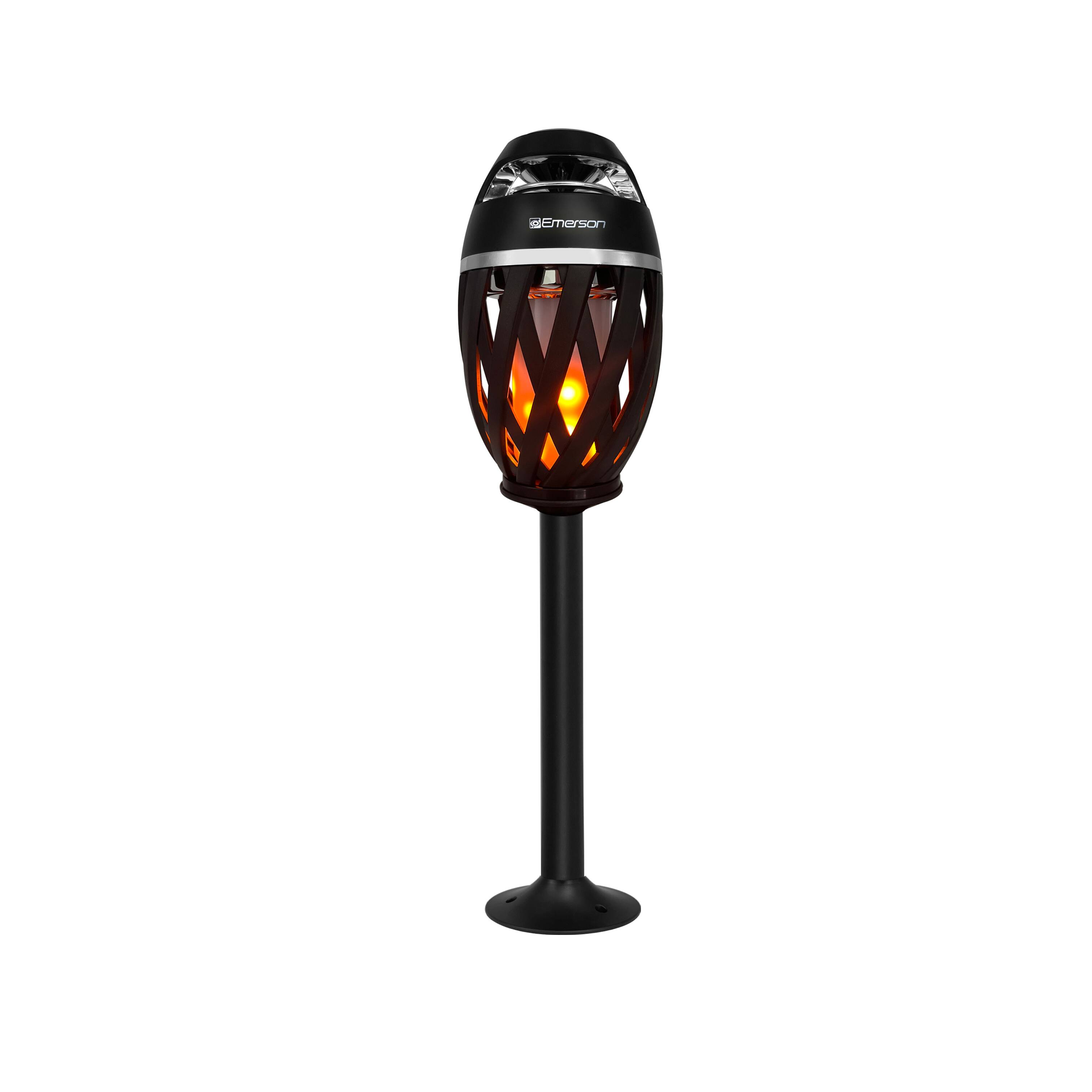 Front. Emerson - Outdoor Flame Lamp with Bluetooth Speaker (EAS-4000) - BLACK.