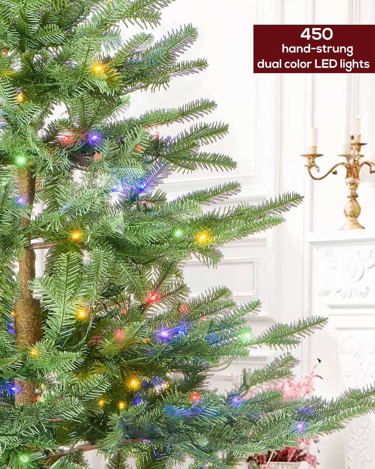 450 hand-strung dual color LED lights