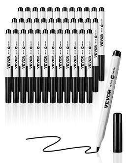 VEVOR - Black Dry Erase Markers, 36 Pack Low-Odor Whiteboard Markers, Fine Point Whiteboard Markers, Easily Clean Dry Erase - White + Black