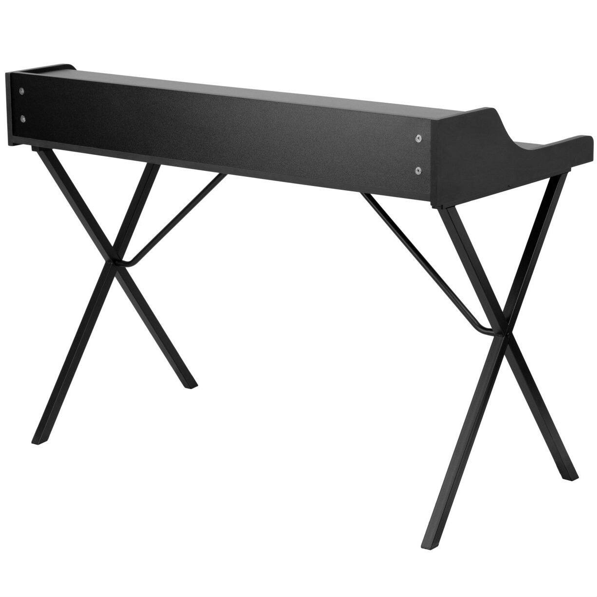 Angle. SlickBlue - Modern Raised-Shelf Computer Desk for Home Office - Black.