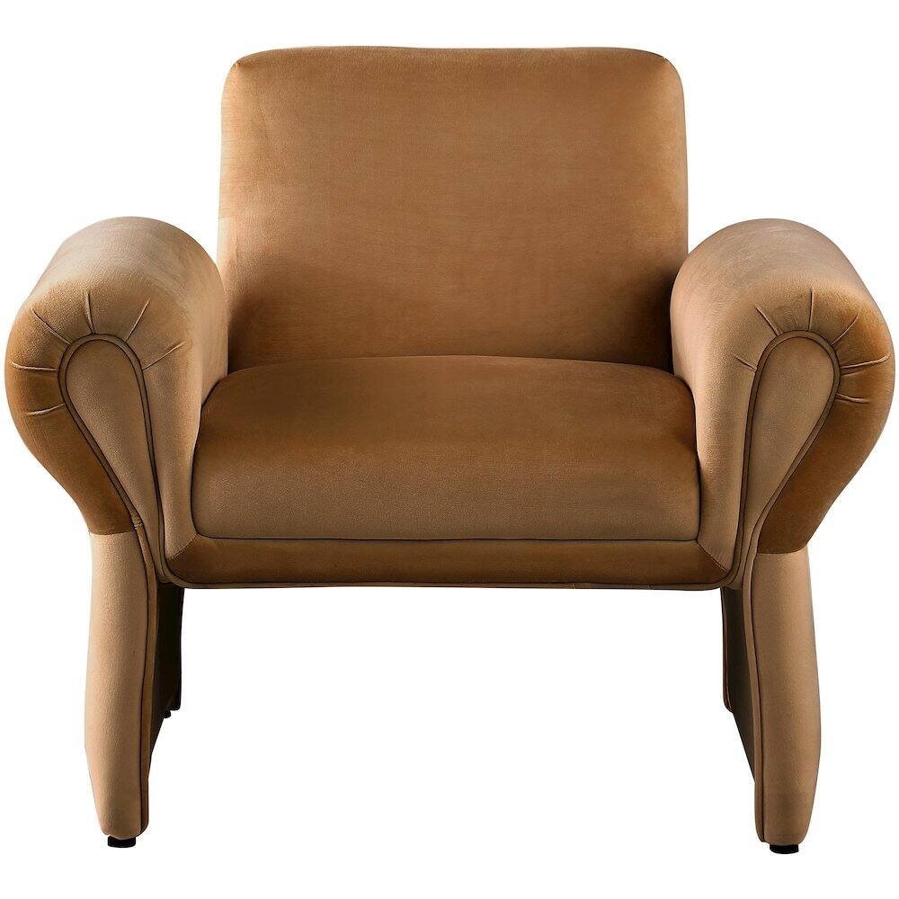 Alt View 2. Meridian Furniture - Fleurette Saddle Velvet Accent Chair - Brown.