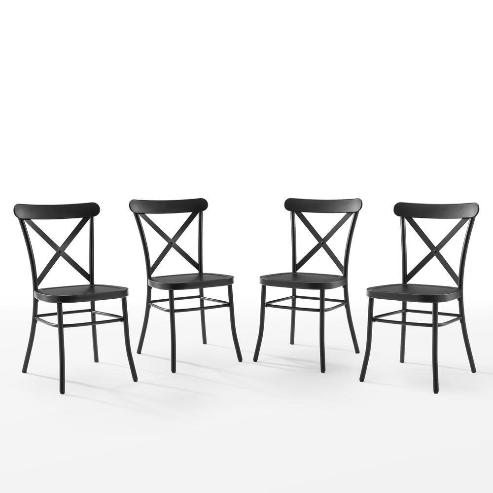 Alt View 1. Crosley Furniture - Camille 4-Piece Metal Dining Chair Set - Black.