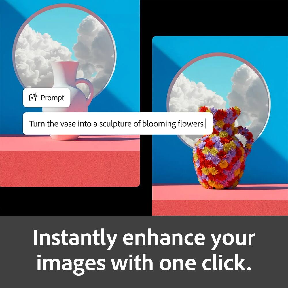 Prompt: Turn the vase into a sculpture of blooming flowers

Instantly enhance your images with one click.