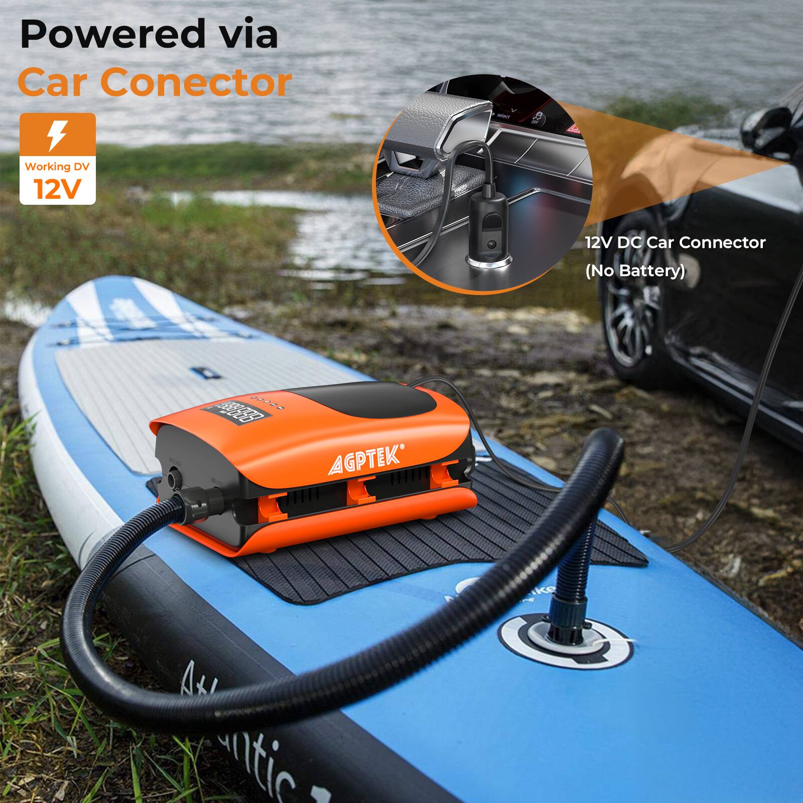 Powered via Car Connector

Working DV 12V

12V DC Car Connector (No Battery)