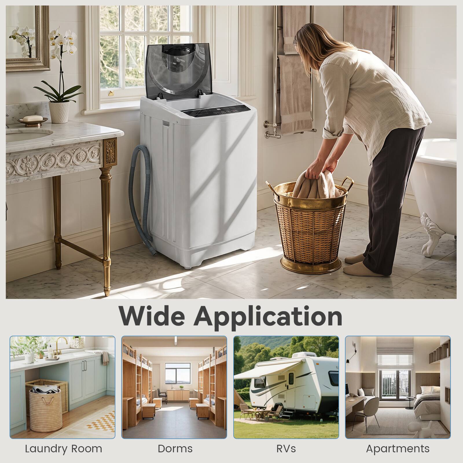 Wide Application

Laundry Room  
Dorms  
RVs  
Apartments