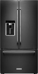KitchenAid - 23.8 Cu. Ft. French Door Counter-Depth Refrigerator - Black Stainless Steel - Front_Zoom