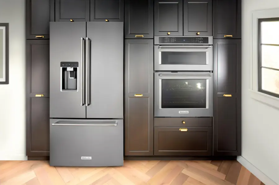 Alt View 17. KitchenAid - 23.8 Cu. Ft. French Door Counter-Depth Refrigerator - Black Stainless Steel with Printshield Finish.