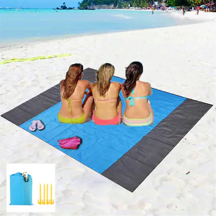 Front. Reds Spade - X Sand Free Beach Blanket Water Resistant & Proof Mat Soft Ripstop Nylon Pocket Picnic With 4 Stakes For Tr... - Default.
