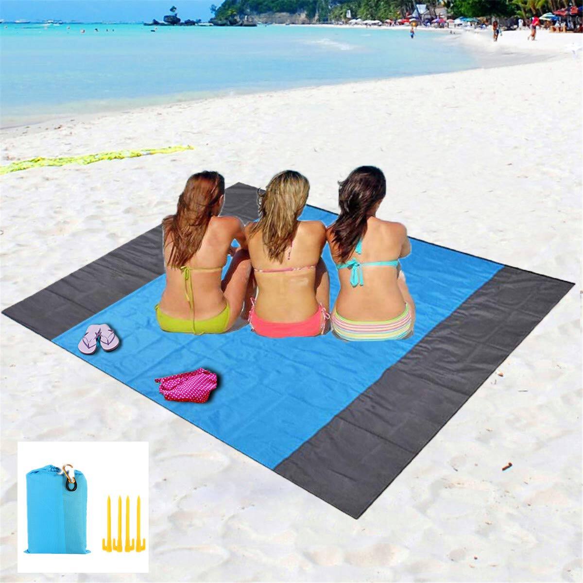 Front. Reds Spade - X Sand Free Beach Blanket Water Resistant & Proof Mat Soft Ripstop Nylon Pocket Picnic With 4 Stakes For Tr... - Default.