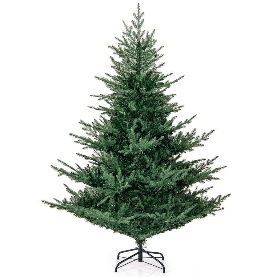 Gymax 6 FT Pre Lit Artificial Christmas Tree Hinged Xmas Tree w/ 830 ...