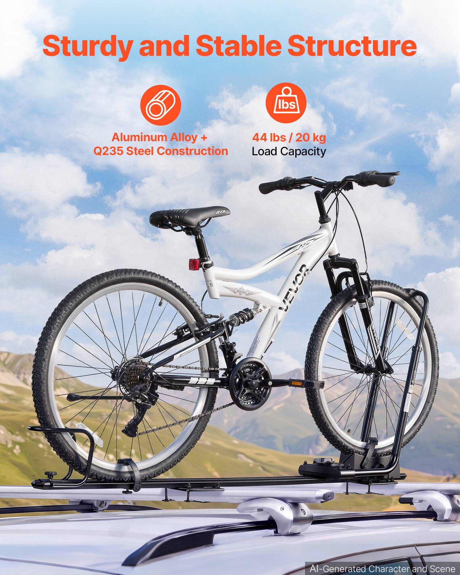 Sturdy and Stable Structure

Aluminum Alloy + Q235 Steel Construction

44 lbs / 20 kg Load Capacity

VINCA

AI-Generated Character and Scene