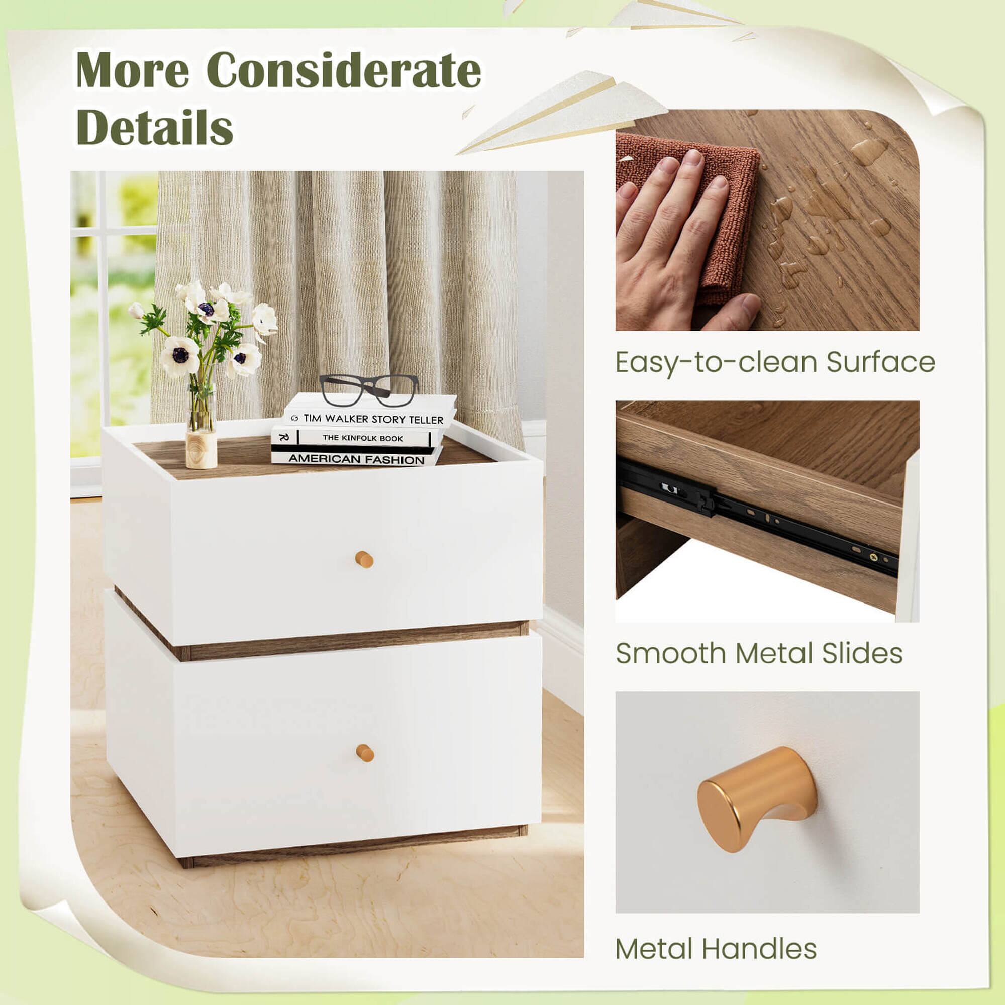 More Considerate Details Easy-to-clean Surface Smooth Metal Slides Metal Handles