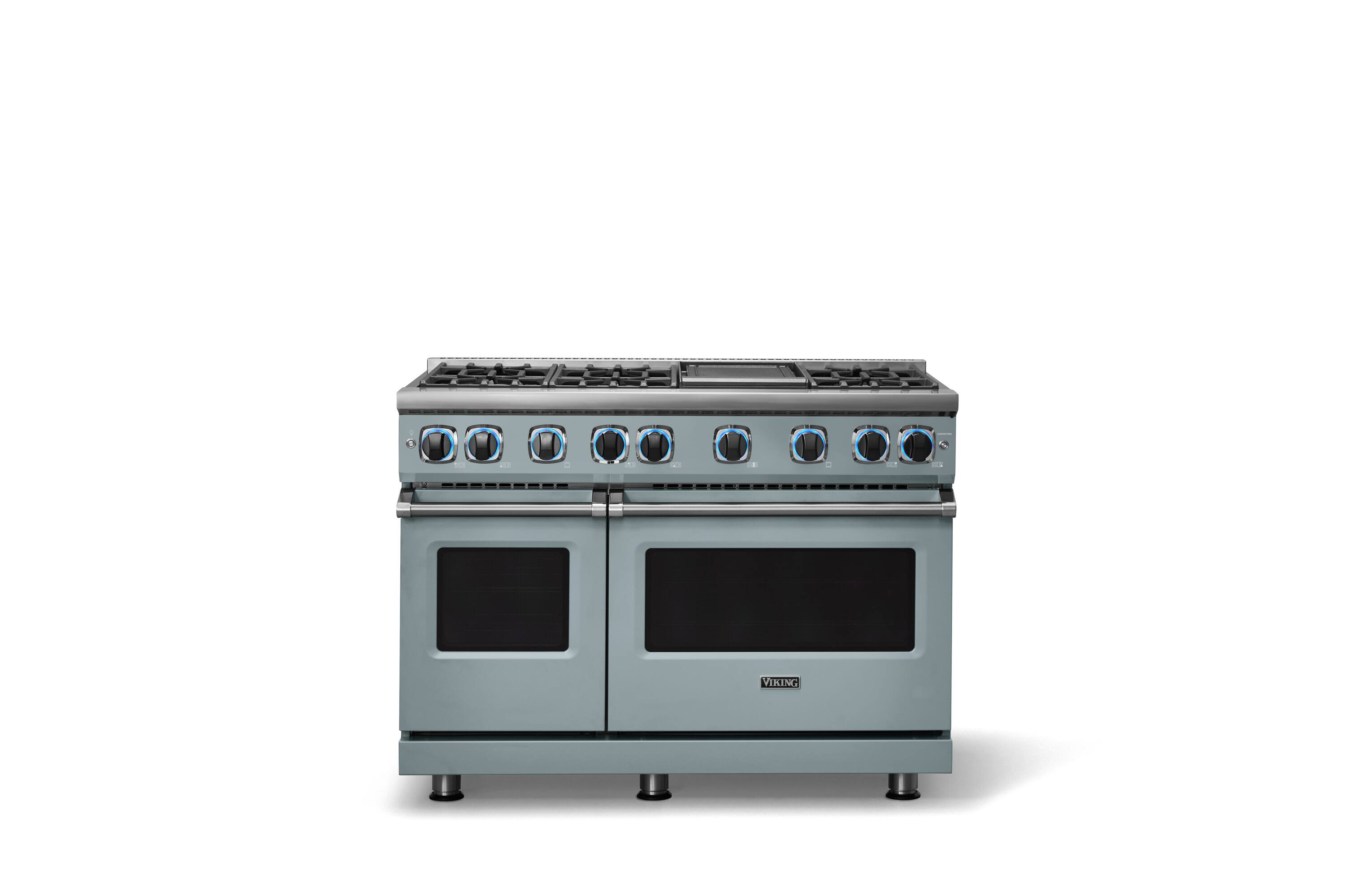 Alt View 4. Viking - 48"W. 7.3 Cu. Ft. Freestanding Sealed 6 Burner Gas Range/Griddle  - November Sky - November Sky.