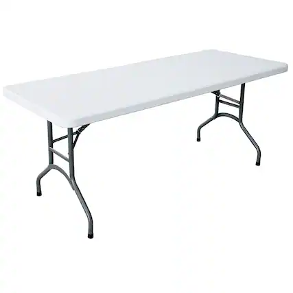 Front. Peakform - Peakform Compact Folding Banquet Table for Indoor or Outdoor Use, 6 Foot, White - White.