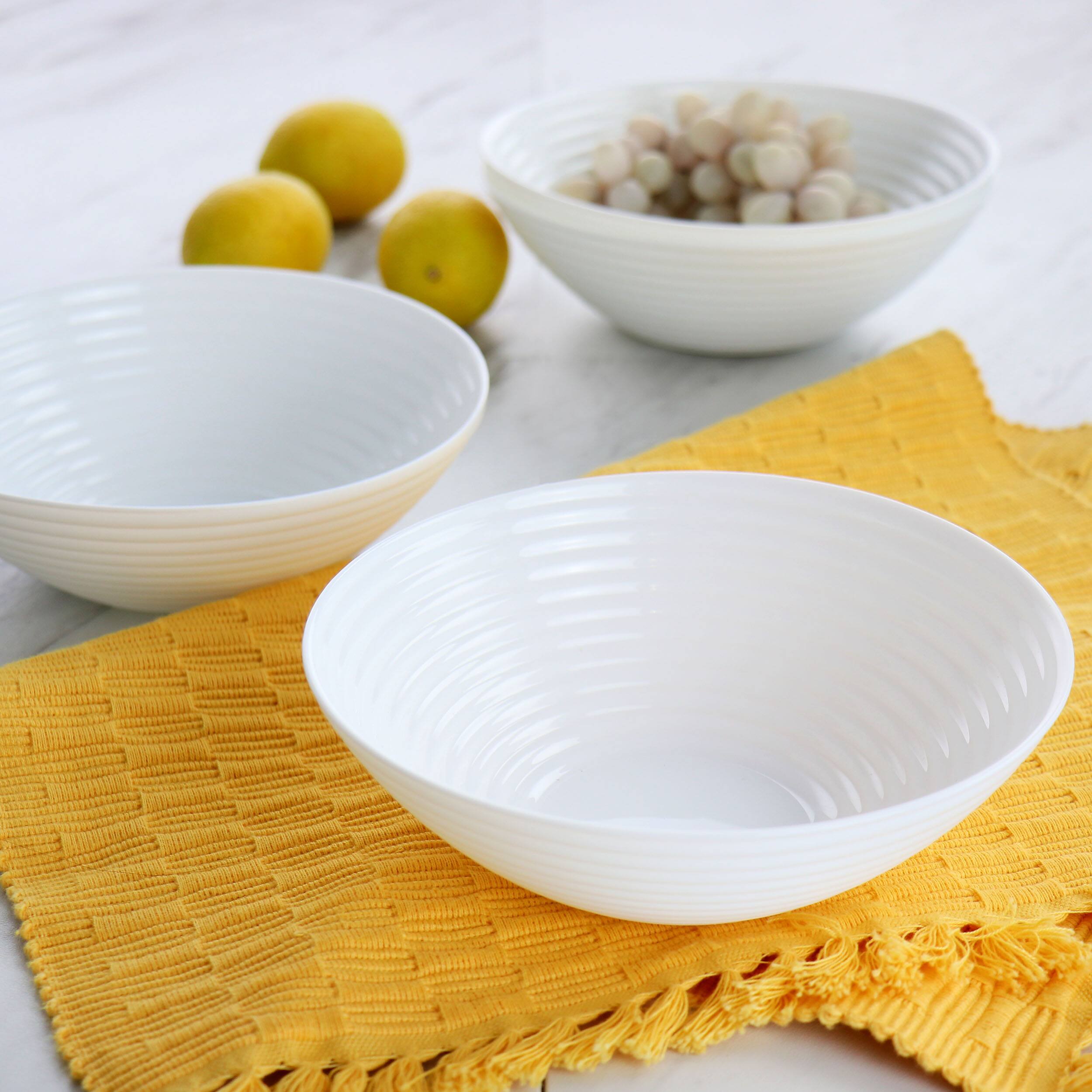 Alt View 5. Gibson - Gibson Ultra Patio 4 Piece Tempered Opal Glass Cereal Bowl Set in White - White.