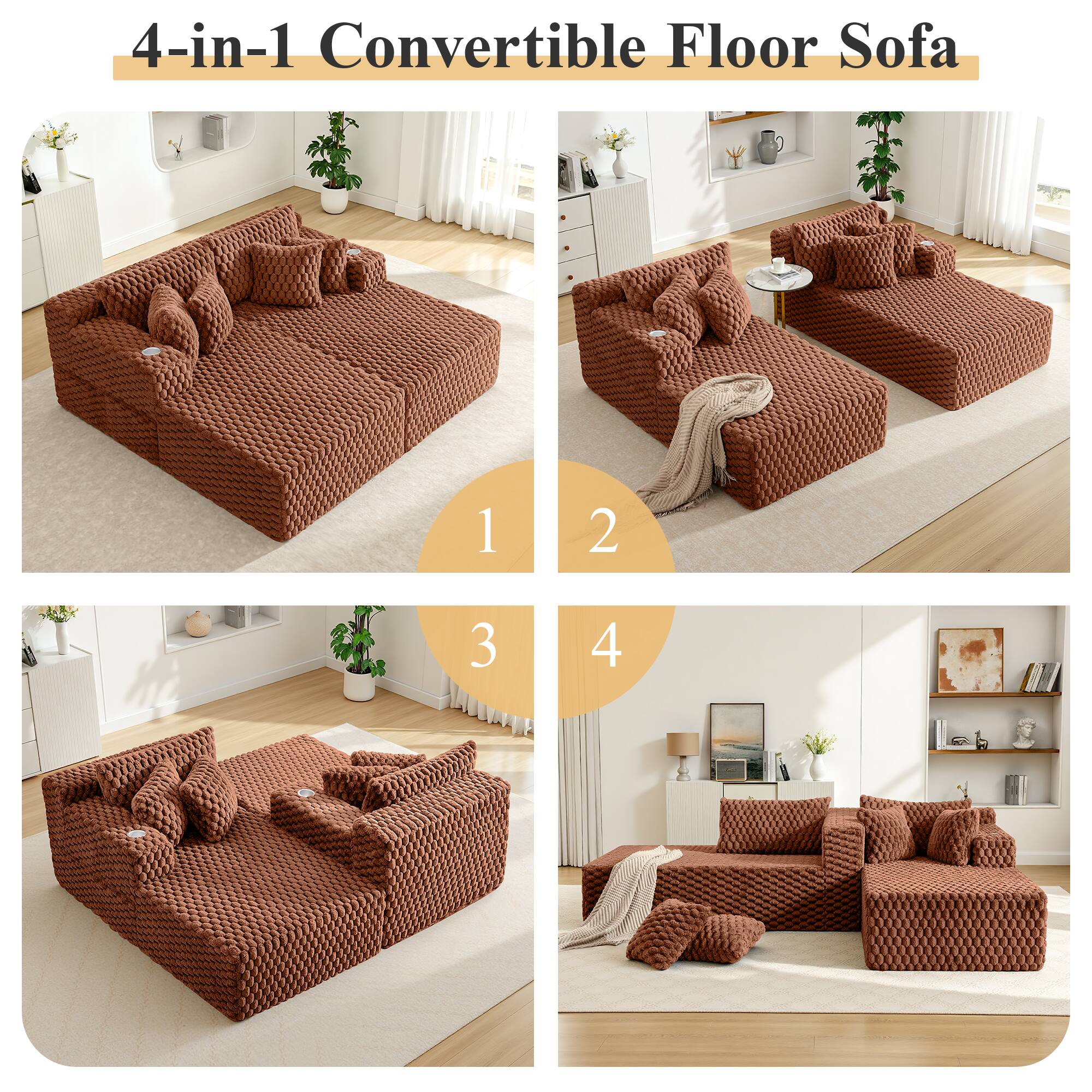 4-in-1 Convertible Floor Sofa

1

2

3

4
