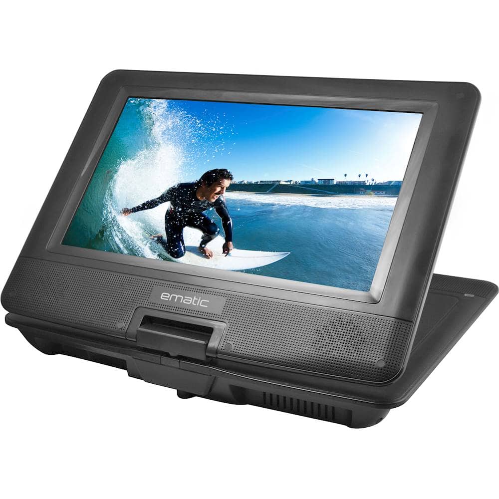Left View: Ematic - 10" Portable DVD Player - Black