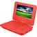 Left. Ematic - 7" Portable DVD Player - Red.