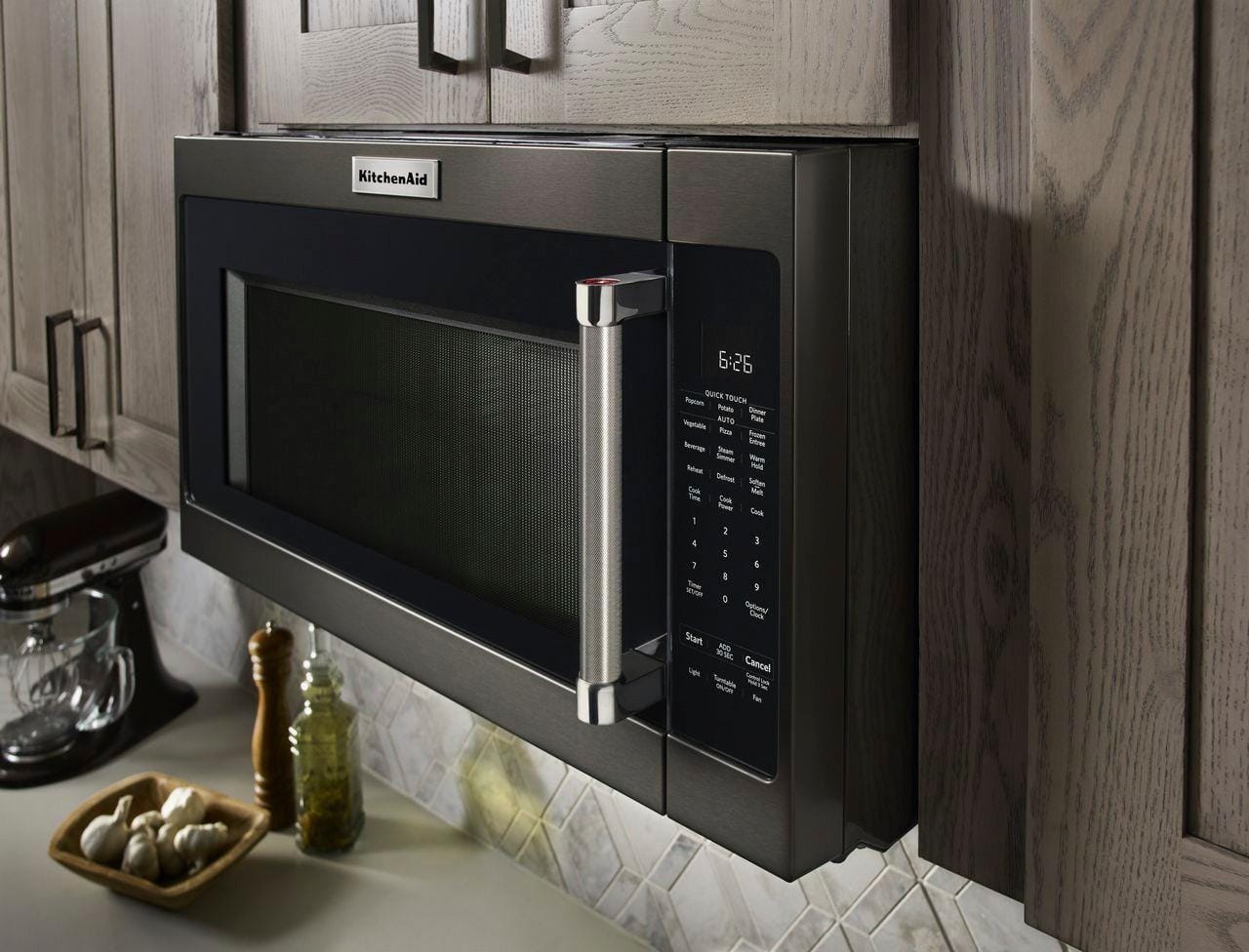 Alt View 13. KitchenAid - 2.0 Cu. Ft. Over-the-Range Microwave with Sensor Cooking - Black Stainless Steel.