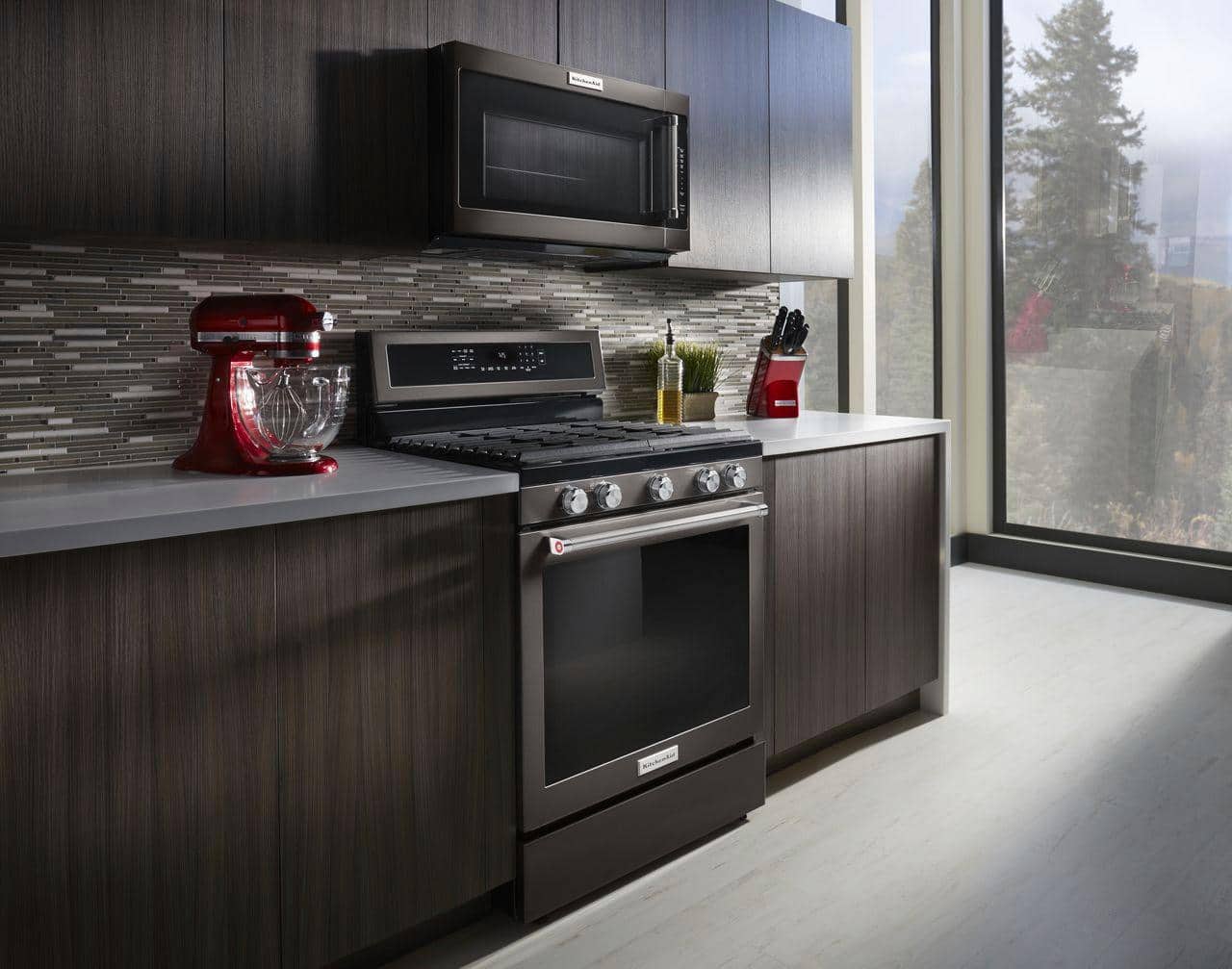 Alt View 14. KitchenAid - 2.0 Cu. Ft. Over-the-Range Microwave with Sensor Cooking - Black Stainless Steel.