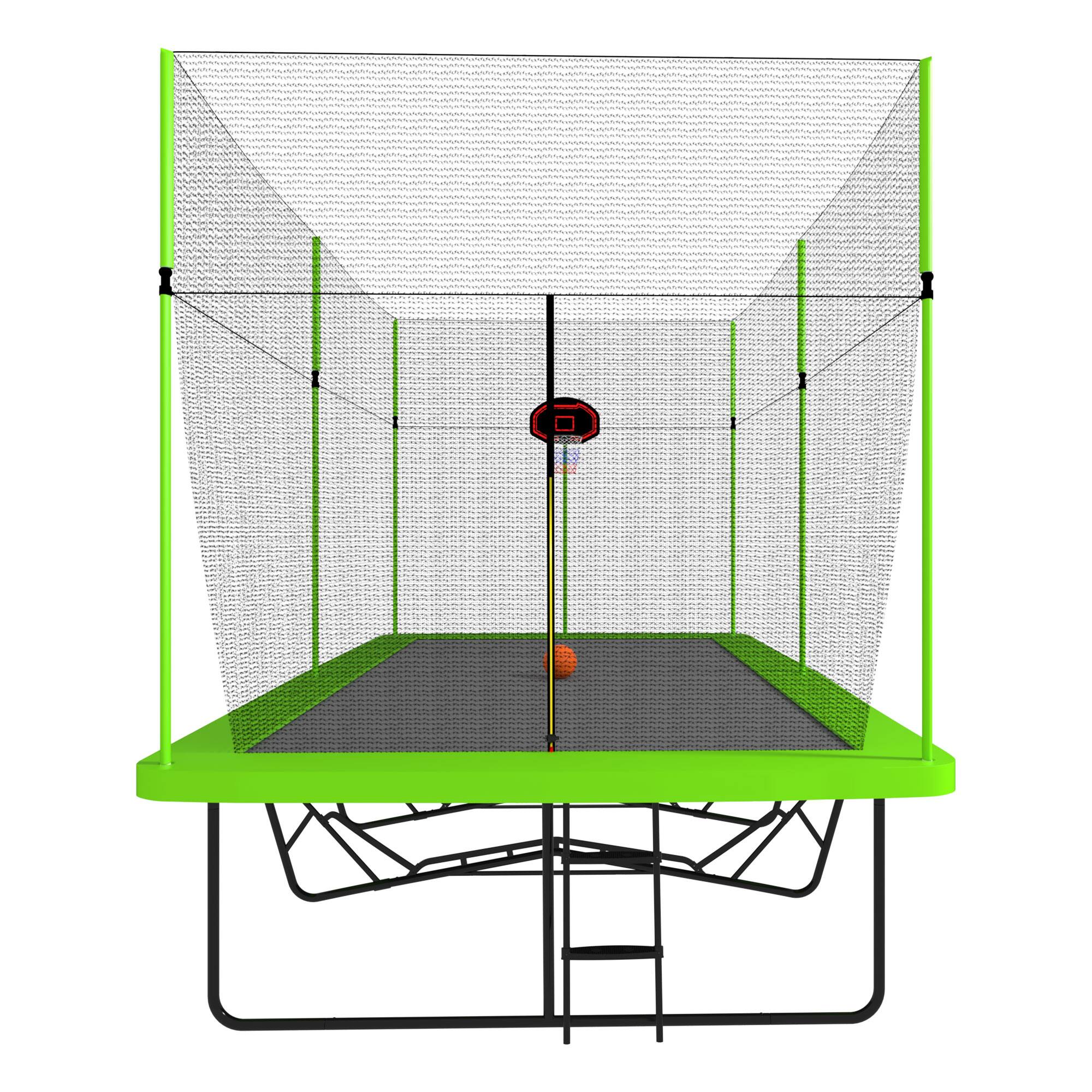 Alt View 2. LOVMOR - Lovmor 10 FT x 17 FT Trampoline with Basketball Hoop and Ladder Recreational Trampoline for Adults.