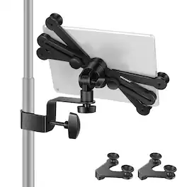 Neewer - Adjustable Tablet Holder with 360° Swivel Clamp, for iPad/Nexus/Galaxy - Black