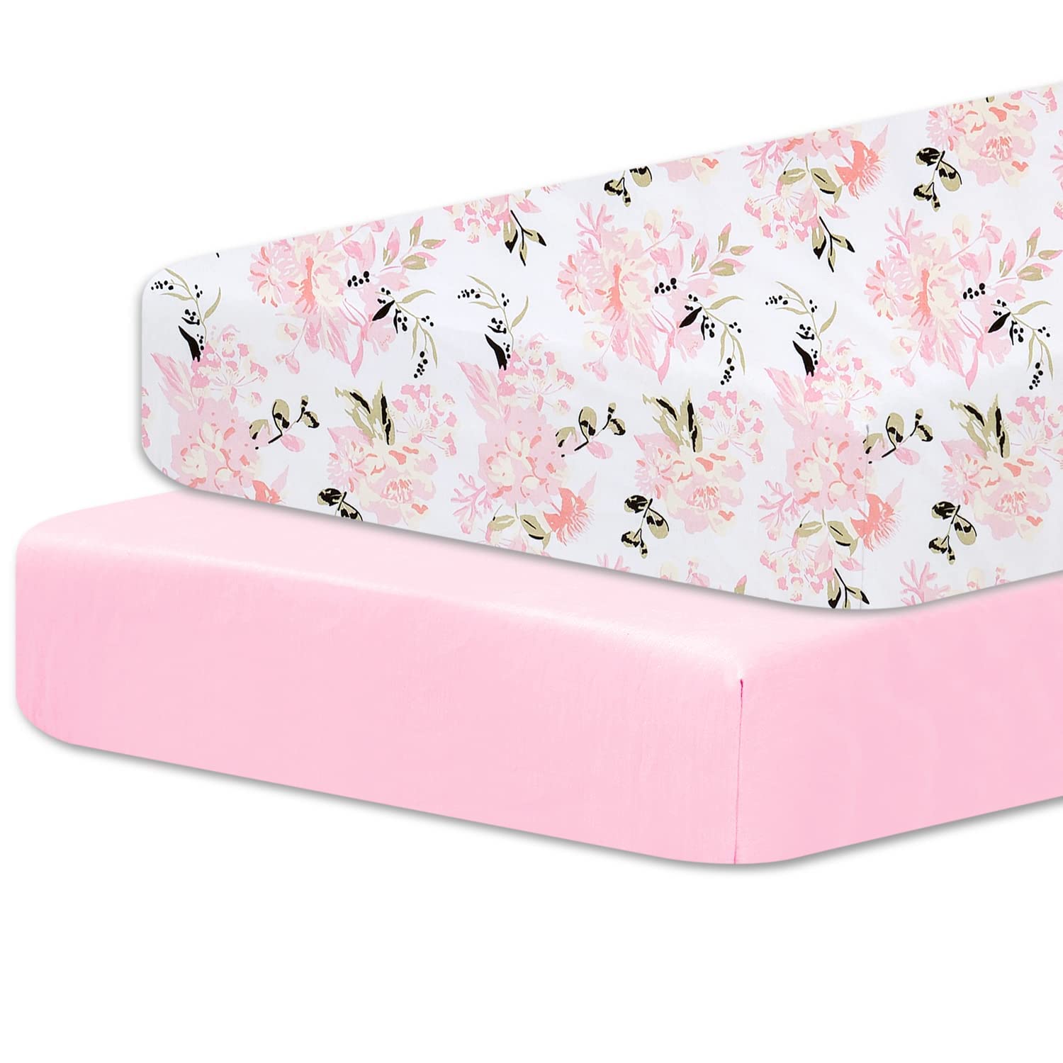 Pink Floral Mini Crib Sheets