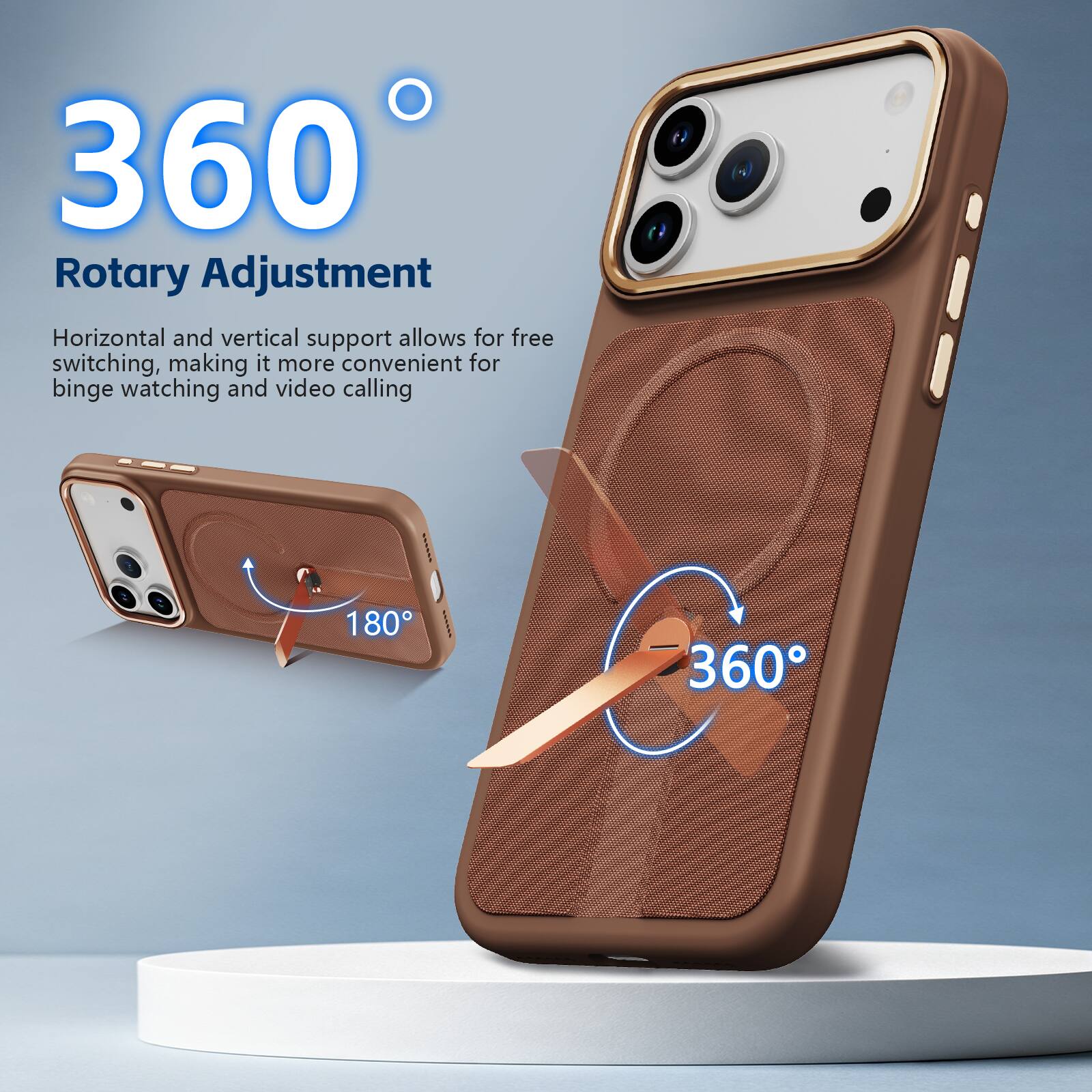 360° Rotary Adjustment

Horizontal and vertical support allows for free switching, making it more convenient for binge watching and video calling

180°

360°