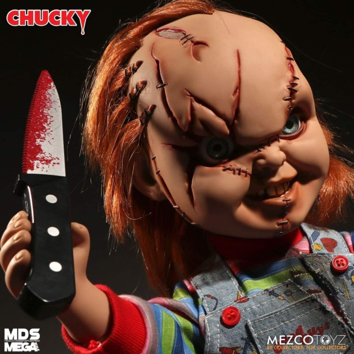 PopMarket Mezco Bride of Chucky MDS Mega Scale Talking Scarred