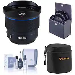 Bundle - Venus - Laowa 10mm f/2.8 Zero-D FF AF Lens for Sony FE with PRO OPTIC Filter, Cleaning Kit and Adorama Slinger Soft Lens