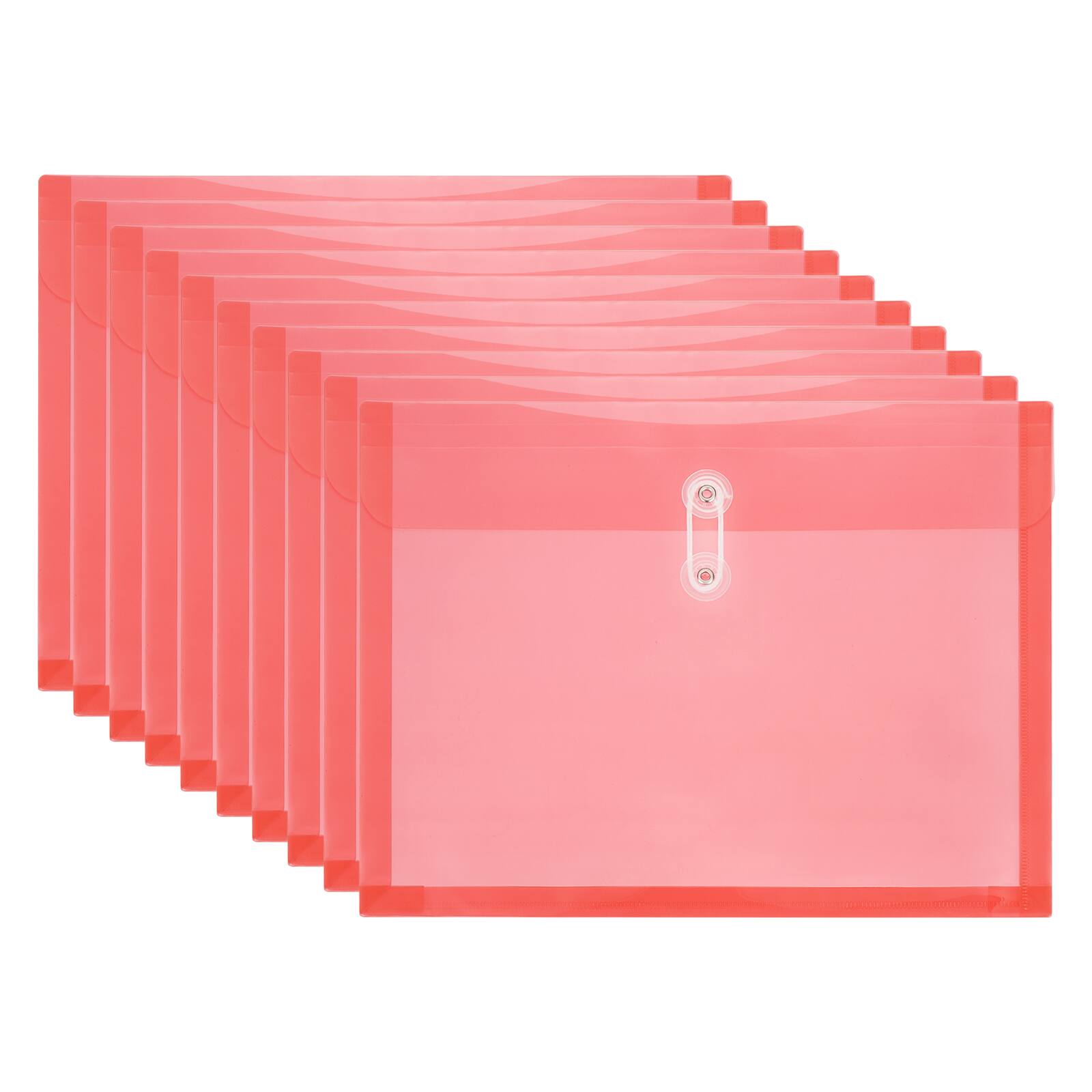 Unique Bargains - 10pcs Plastic Envelopes with Button String Tie Closure, A4 Size File Document Folders for Home Work Office Organization - Red price history on PriceWatchPro