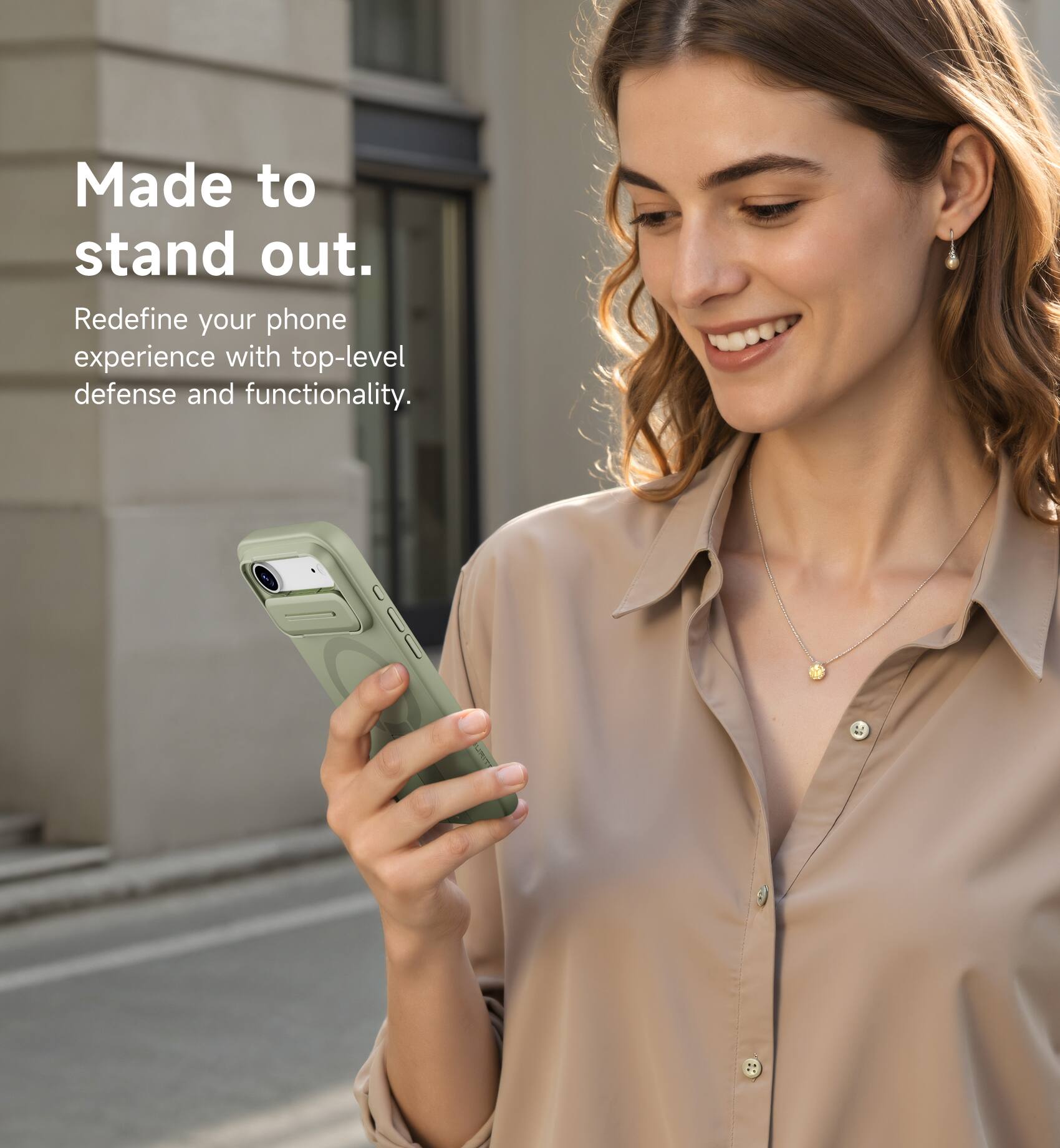 Made to stand out.  
Redefine your phone experience with top-level defense and functionality.