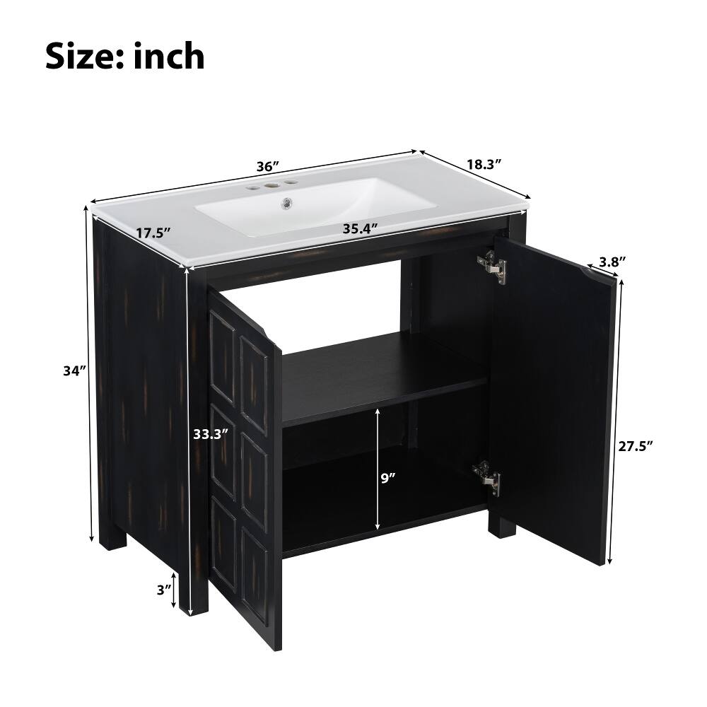 Size: inch  
36"  
18.3"  
17.5"  
35.4"  
3.8"  
34"  
33.3"  
27.5"  
9"