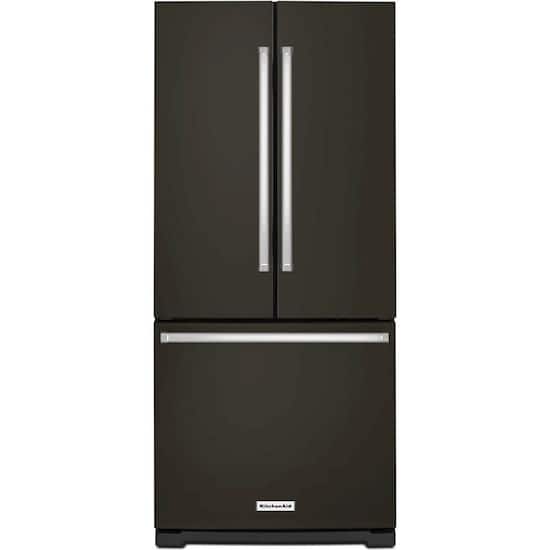 Kitchenaid 20 Cu Ft French Door Refrigerator Black Stainless Steel Krff300ebs Best Buy