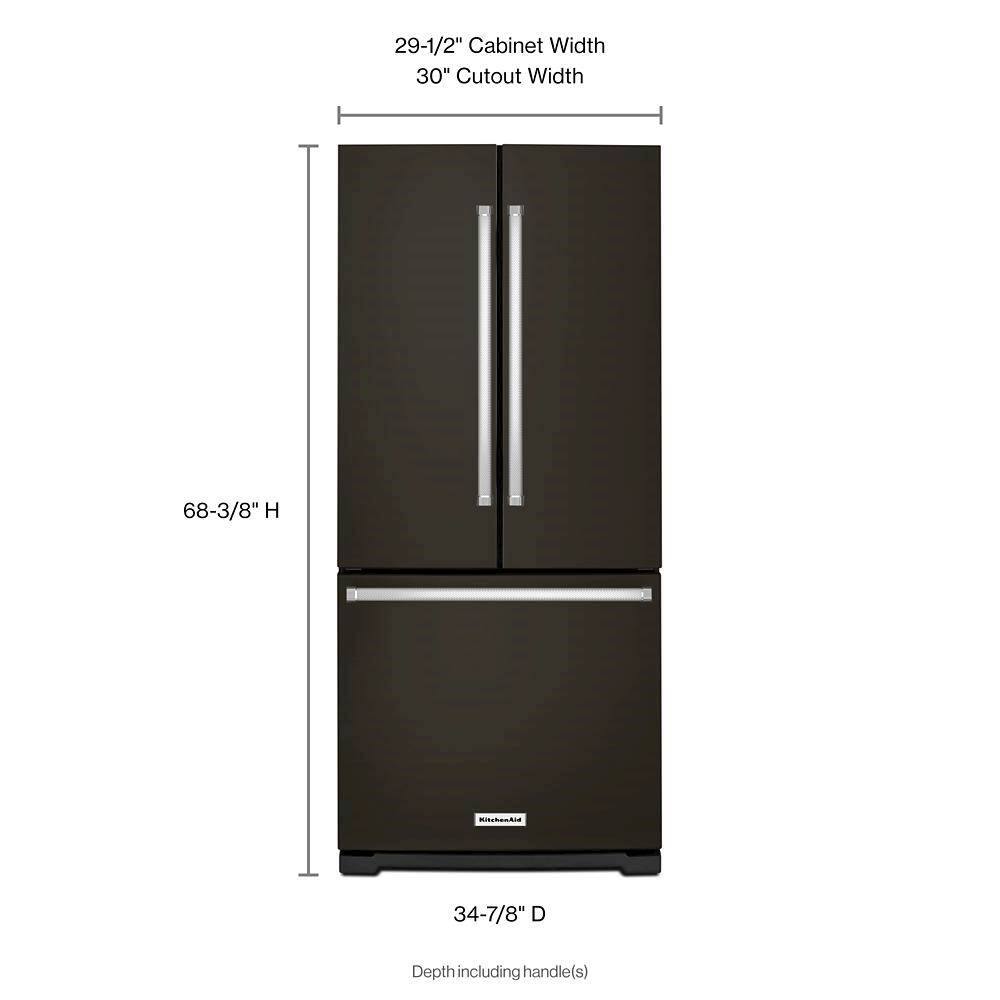 Alt View 11. KitchenAid - 20 Cu. Ft. French Door Refrigerator - Black Stainless Steel.