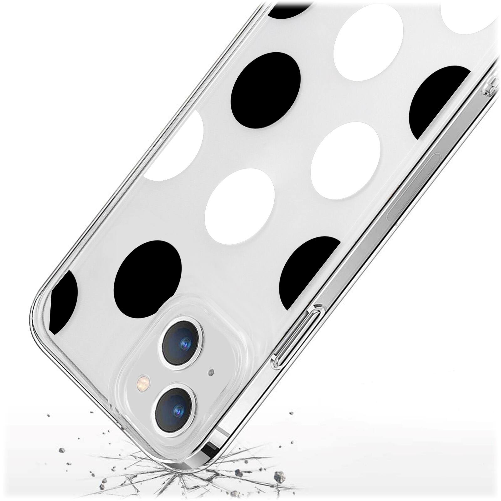 Alt View 14. SaharaCase - PolkaDot Hybrid-Flex Hard Shell Case for Apple iPhone 14 Plus - Clear/Black/White.
