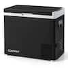 Front. Costway - 12 Volt Car Refrigerator 53QT Portable Car Fridge with -4℉~68℉ for RVs Adjustable Range - Black.