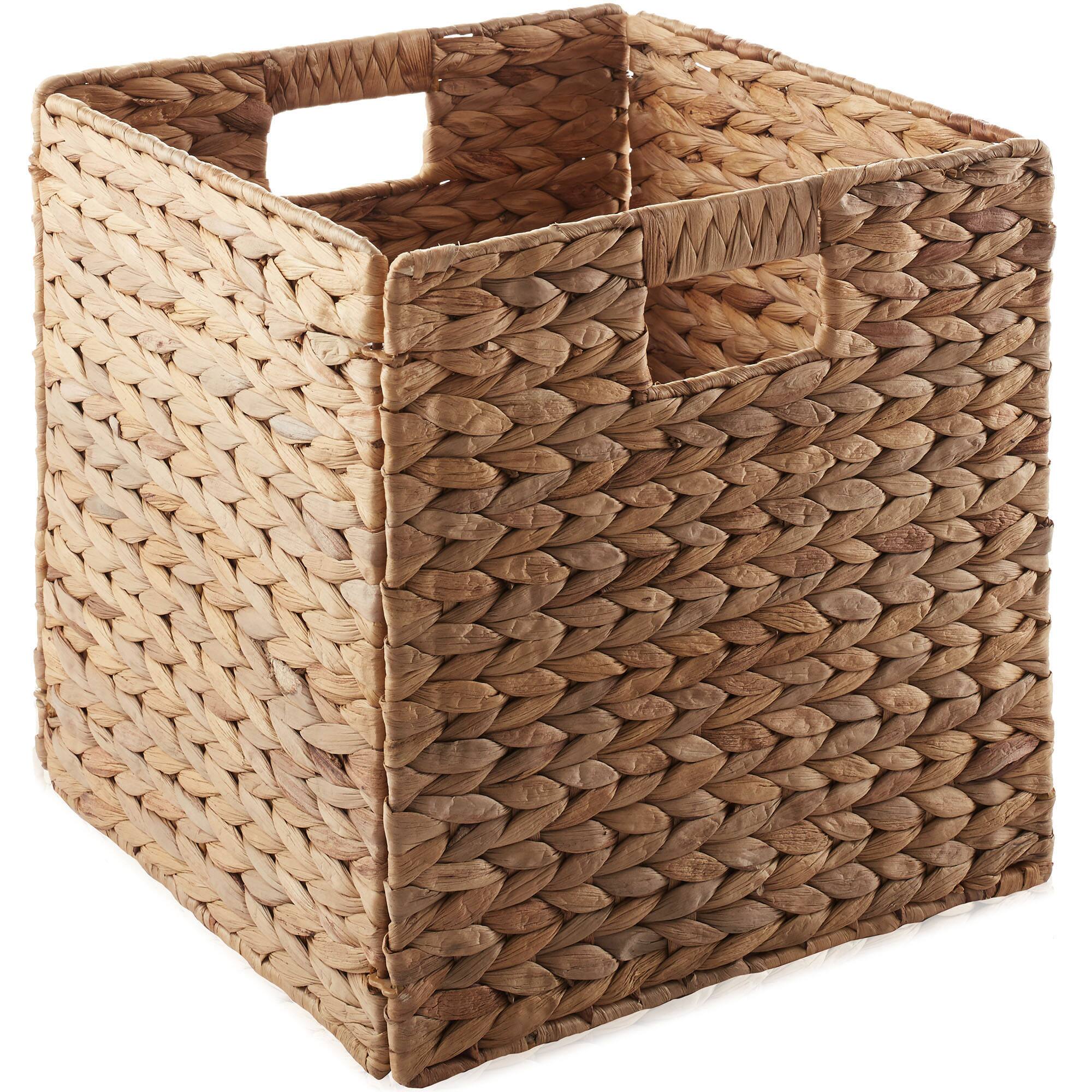 Alt View 8. Casafield - 13 x 13-in Water Hyacinth Storage Baskets - 2 Pack - Cinnamon.