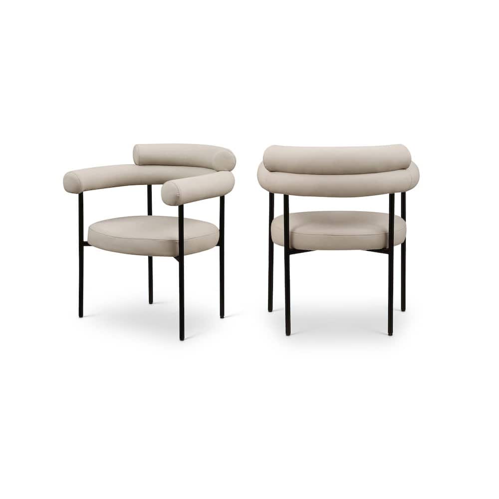 Meridian Furniture - Blake Taupe Vegan Leather Dining Chair, Set of 2 - Brown