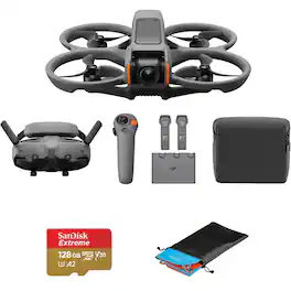 Bundle - DJI - Avata 2 Fly More Combo w/3 Batteries, w/128GB Memory Card, Landing Pad