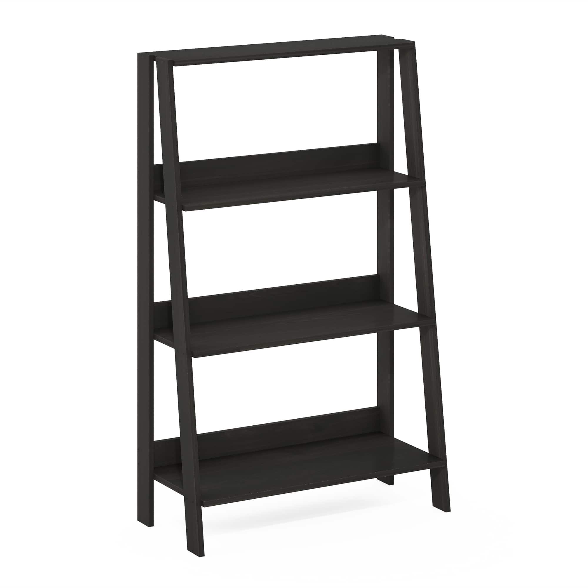 Furinno - Ladder Bookcase Display Shelf, 4-Tier, Espresso - Espresso