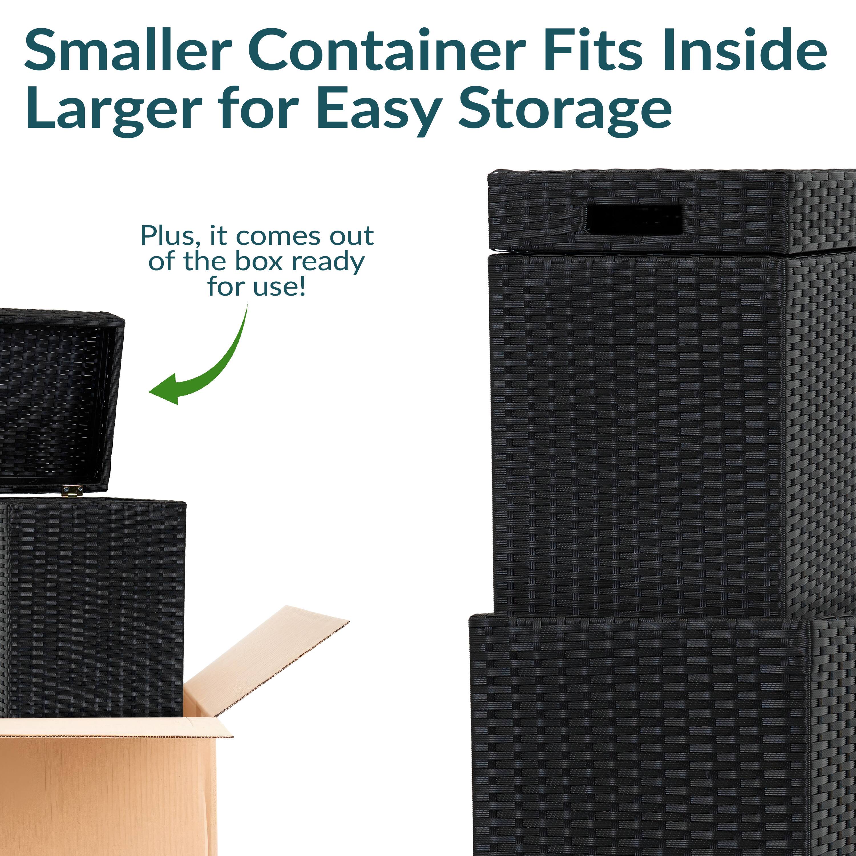 Smaller Container Fits Inside Larger for Easy Storage

Plus, it comes out of the box ready for use!