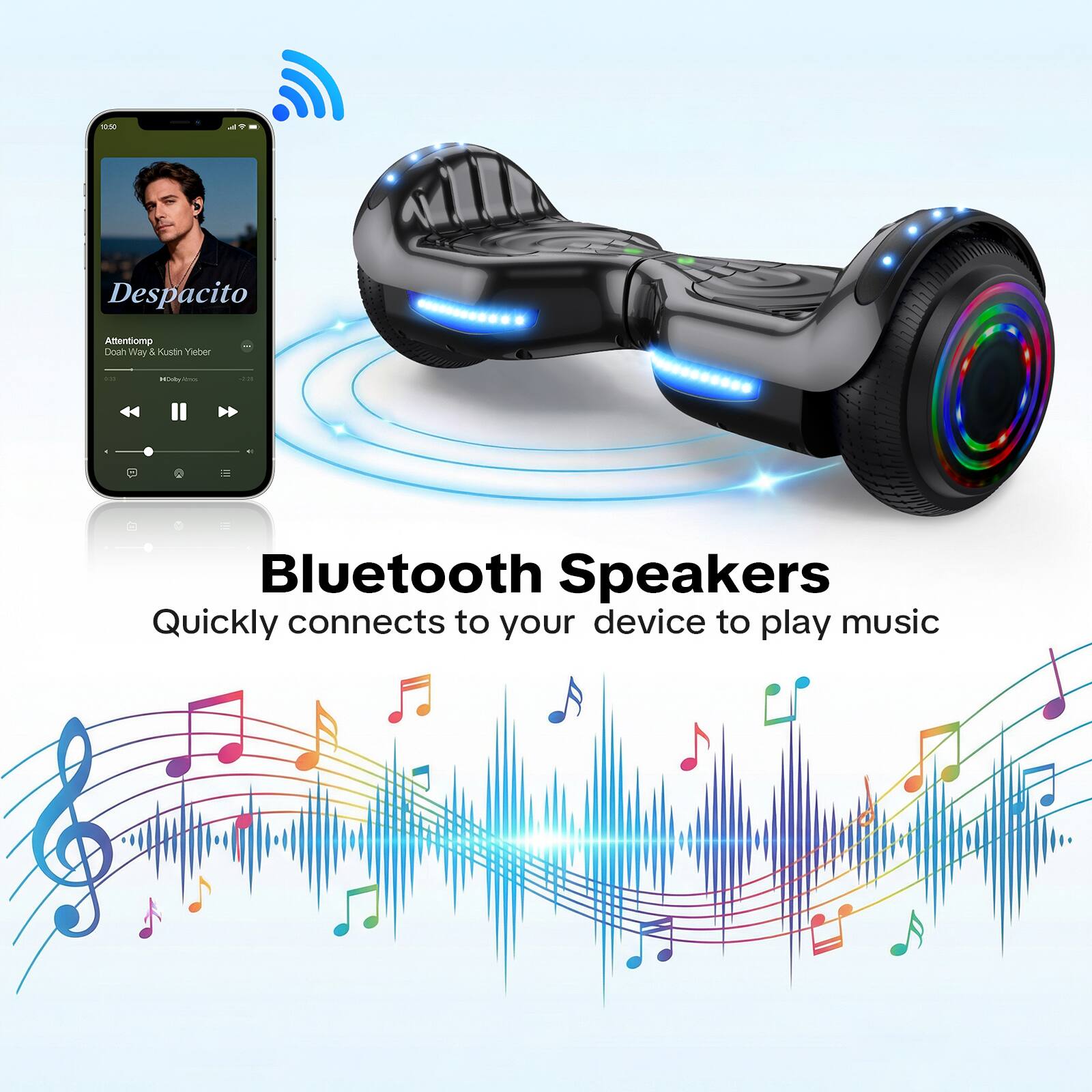 10:50  
Despacito  
Antonio Pompeo  
Dosh Way & Kustin Yieber  
#1000 Songs  

Bluetooth Speakers  
Quickly connects to your device to play music