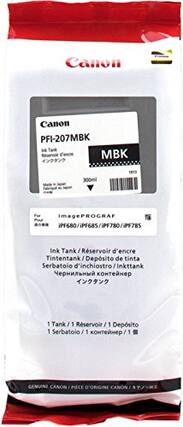 Canon PFI-207MBK Ink Tank Reservoir d'encre MBK Made in Japan 1913 For ImagePROGRAF Pour iPF680/iPF685/iPF780/iPF785 Ink Tank / Rservoir d'encre Tintentank Dépôt de tinta Serbatoio d'inchiostro/Inktt Inkttank 1 Tank I 1 Rservoir I 1 Dépôt 1 Serbatoio I 1 / 1 GENUNE CANON PICE D'ORIGINE CANON