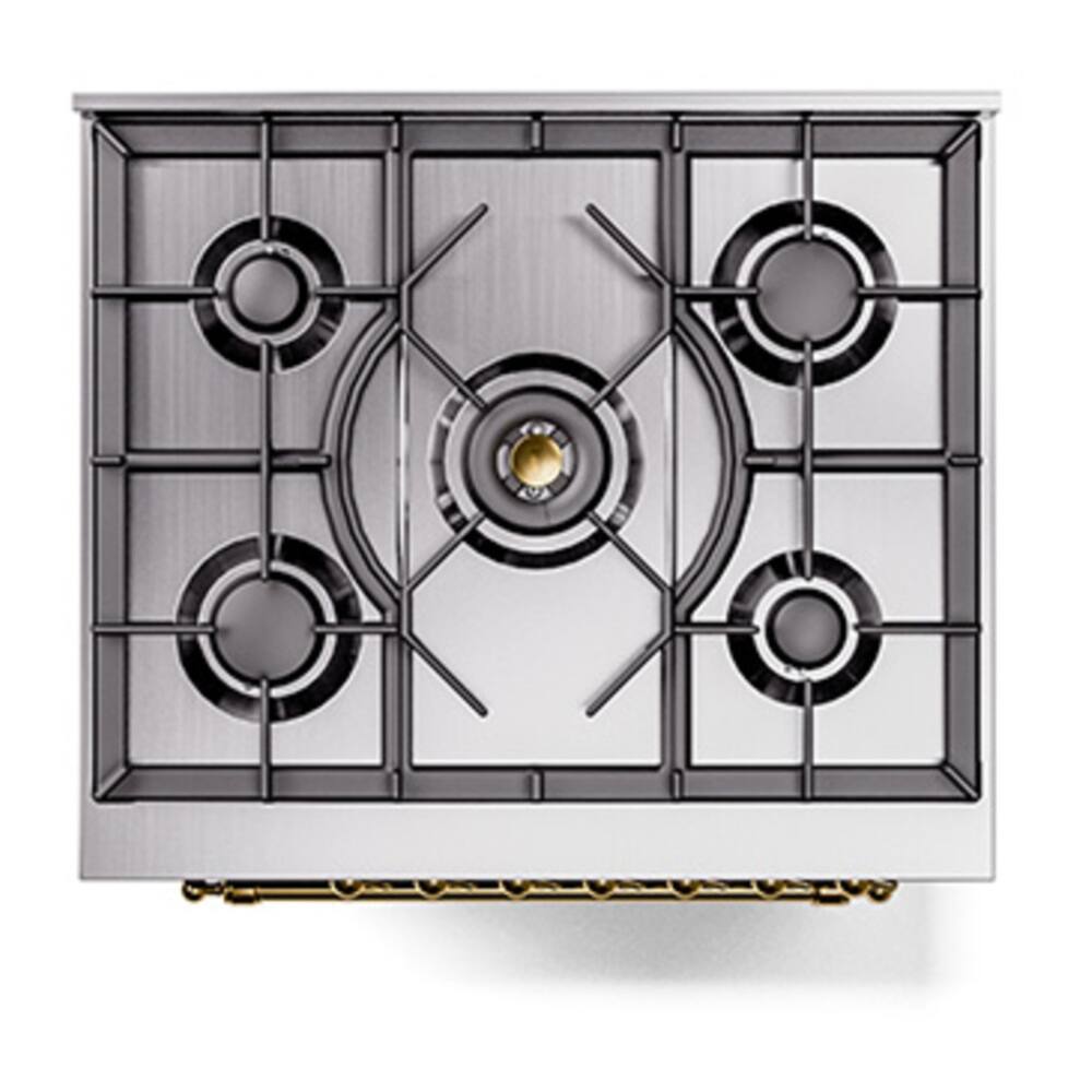Alt View 8. ILVE - ILVE Professional Plus II 30 inch Dual Fuel Range with 5 Burners (Liquid Propane, Blue Grey) - Blue Grey.