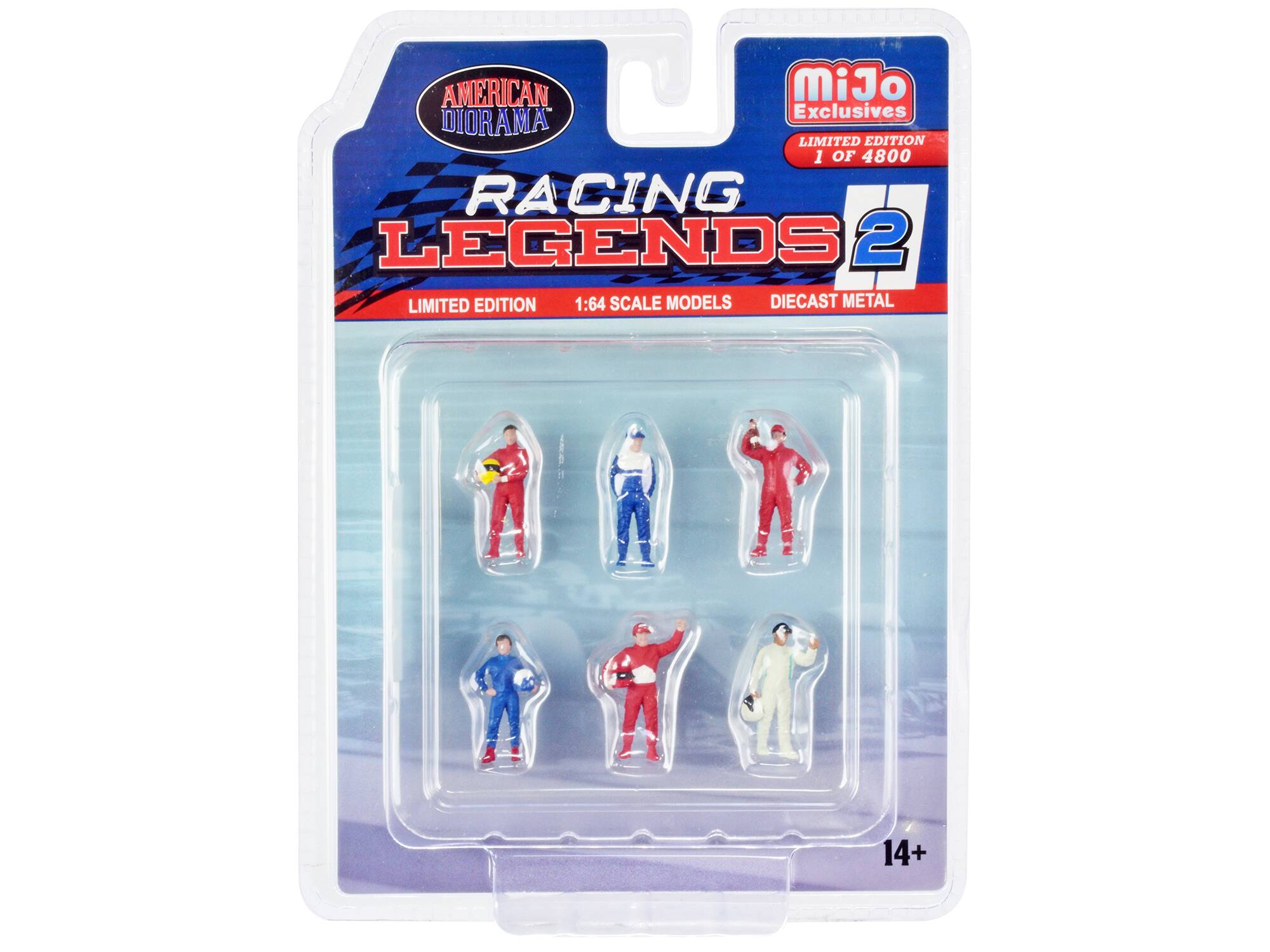 American Diorama - "Racing Legends 2" 6 piece Diecast Set (6 Driver Figures) Limited Edition to 4800 pieces Worldwide for 1/64 Scale - Multi