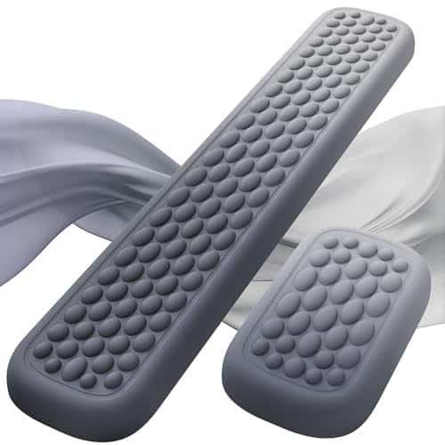 Cozy Serene - Wrist Rest Silky Memory Foam For Computer Mouse Massage Design Typing Desk Pads Support Hand And Arm Stain Resistant - Gray Black
